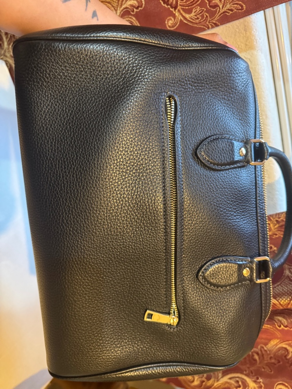 Coach Black Pebbled Large Rowan with Gold Hardware - Picture 5 of 8